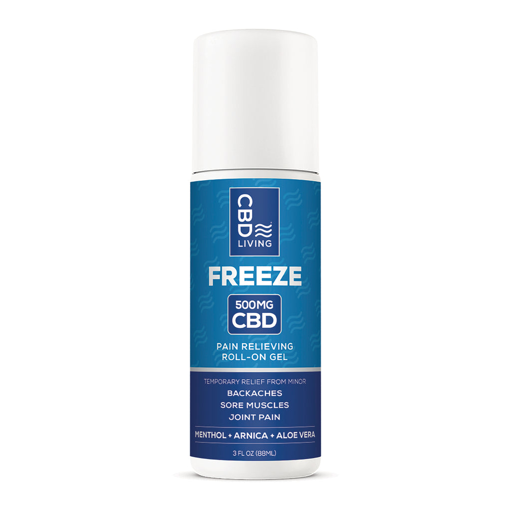 CBD007 | CBD Living Freeze roll-on bottle labeled CBD Living Freeze 500 mg CBD Nano CBD 3 fl oz - Thumbnail