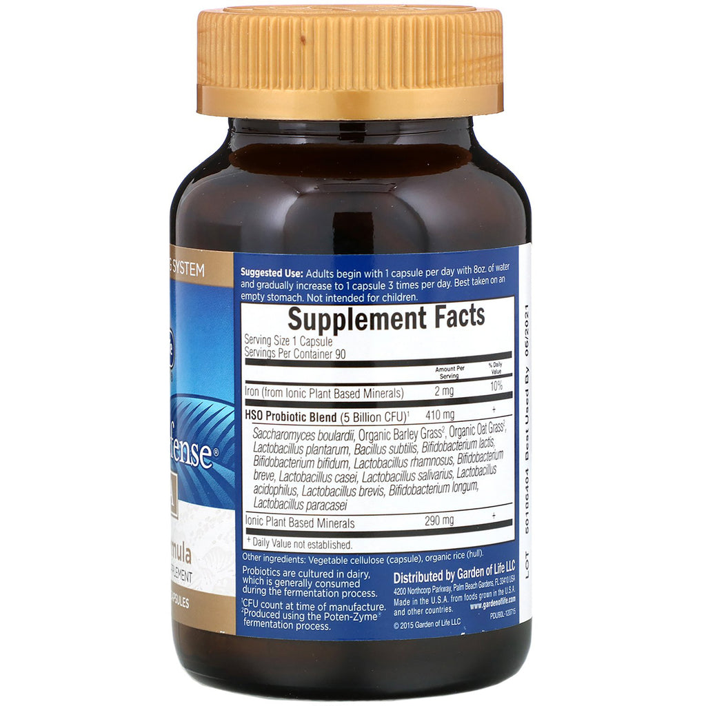 GLF019 | Bottle back label showing Supplement Facts panel and probiotic ingredient list - Thumbnail