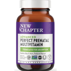 NWC148 | New Chapter Advanced Perfect Prenatal multivitamin bottle with purple label, front view