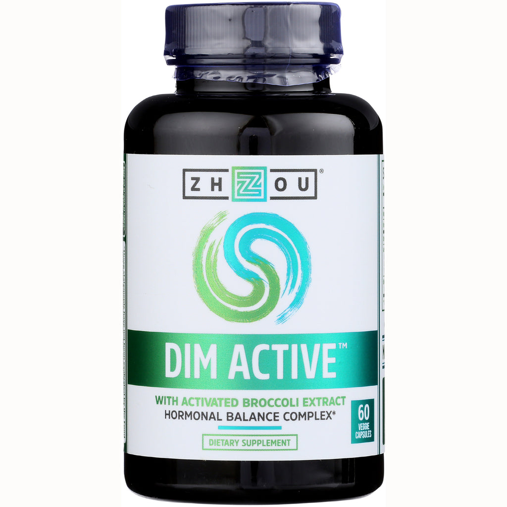 ZOU016 | Zhou DIM Active supplement bottle, 60 veggie capsules, With Activated Broccoli Extract, Hormonal Balance Complex - Thumbnail