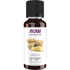 NWF606 | NOW essential oils ginger 100% pure 1 fl oz amber bottle with black cap