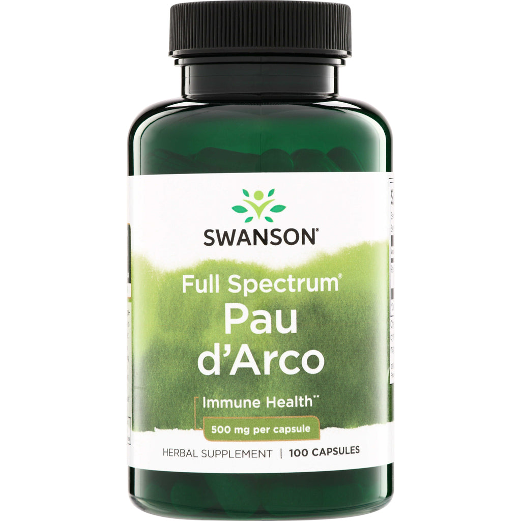 SW424 | Swanson Full Spectrum Pau d'Arco, Immune Health, 500 mg per capsule, 100 capsules - Thumbnail