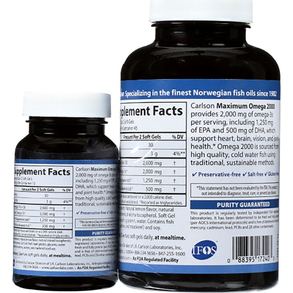 CSN280 | two supplement bottles showing supplement facts panel, product information, and barcode