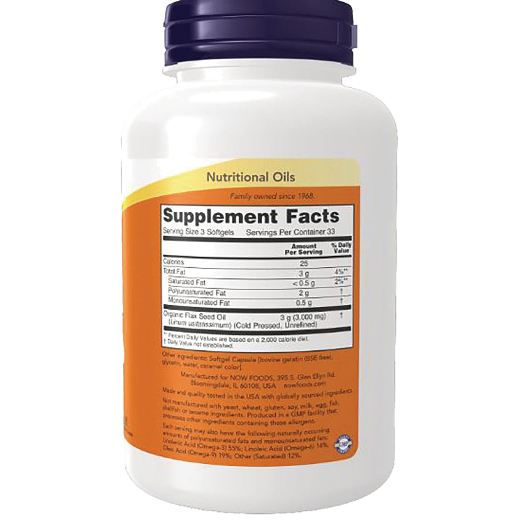 NWF078 | back of white supplement bottle showing Supplement Facts label and Nutritional Oils header - Thumbnail