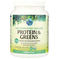 NFC195 | Whole Earth & Sea Protein & Greens powder container, unflavored, 21g vegan protein per serving