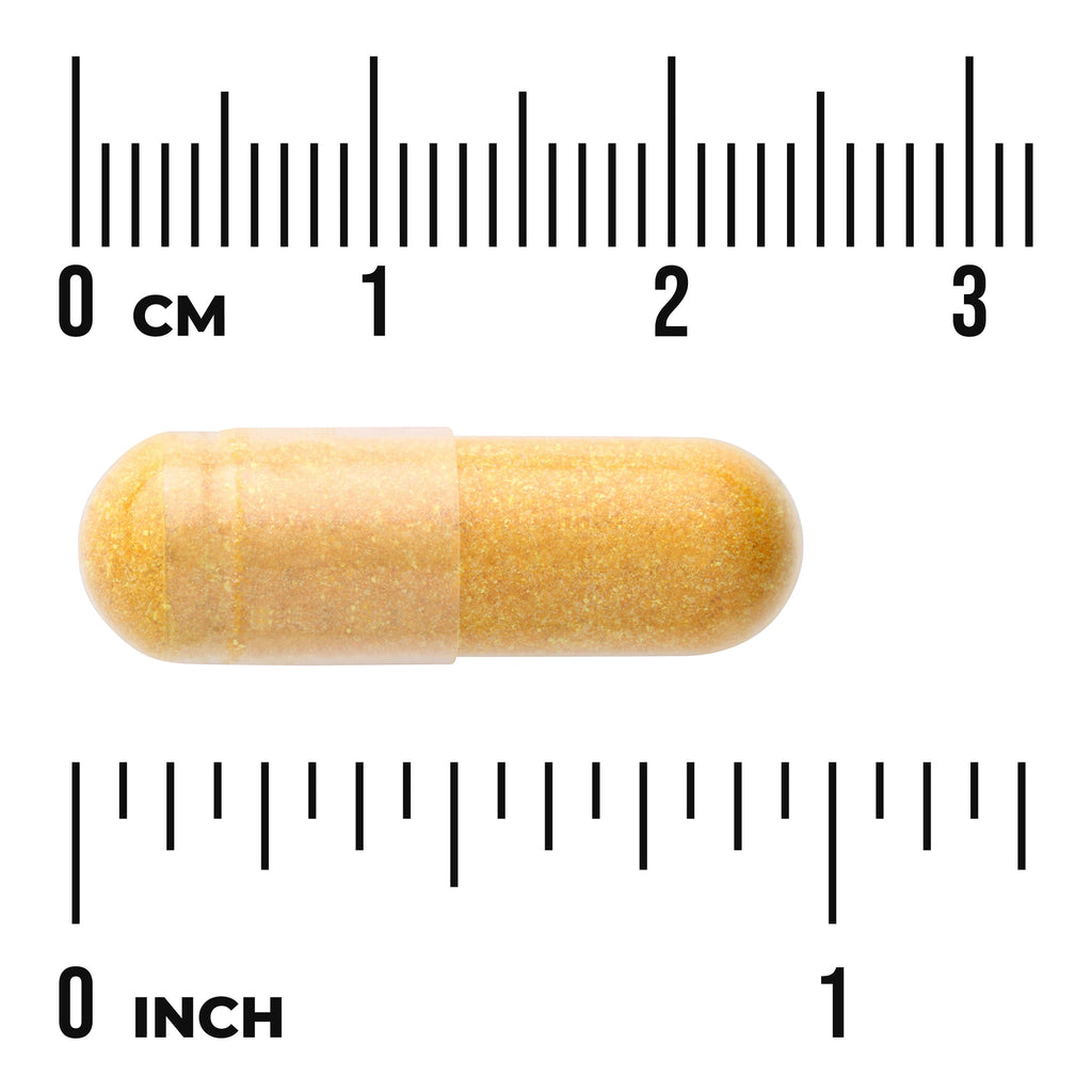SW1412 | Yellow capsule with size scale in centimeters and inches - Thumbnail