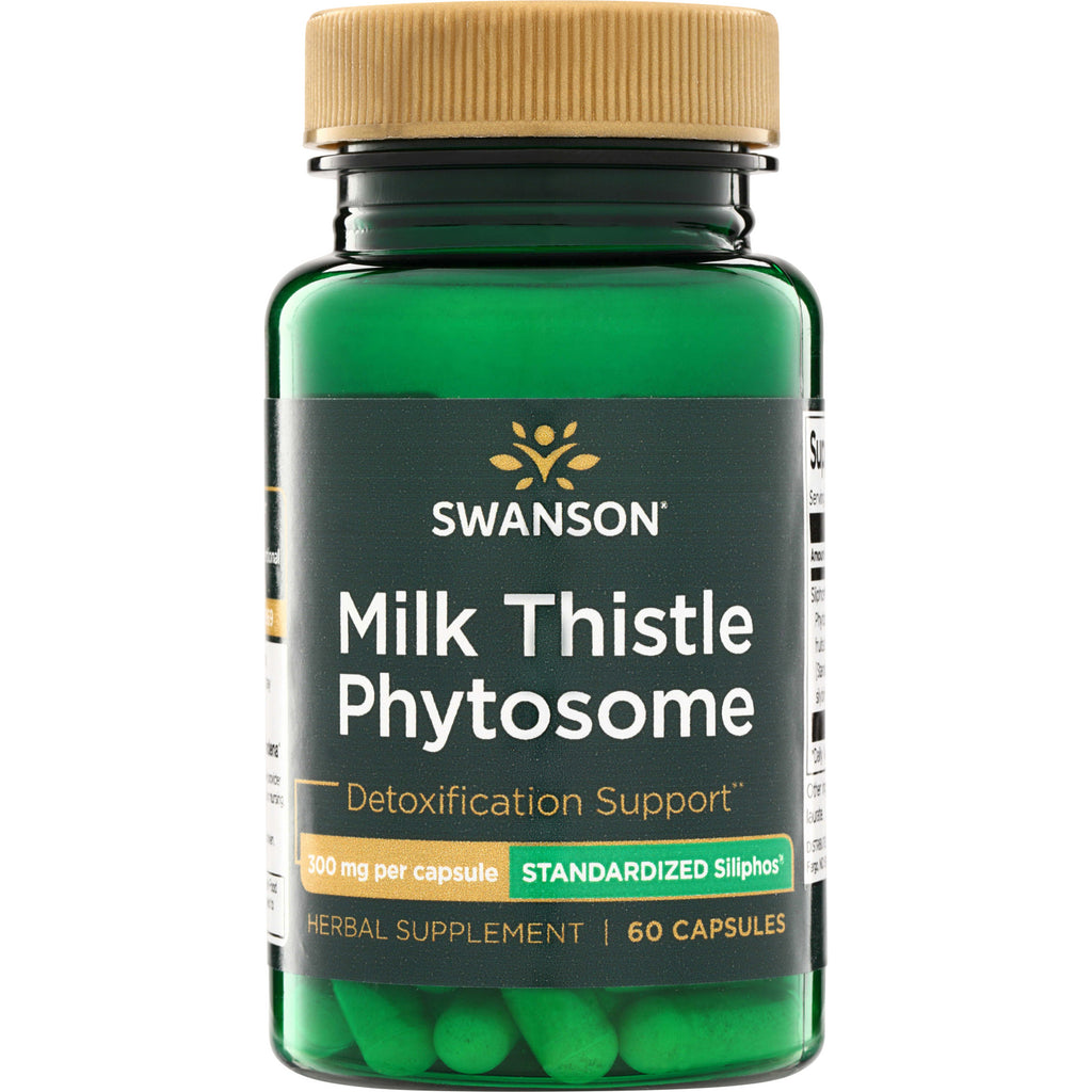 SWU162 | Swanson Milk Thistle Phytosome, 300 mg per capsule, 60 capsules, Detoxification Support, Standardized Siliphos - Thumbnail