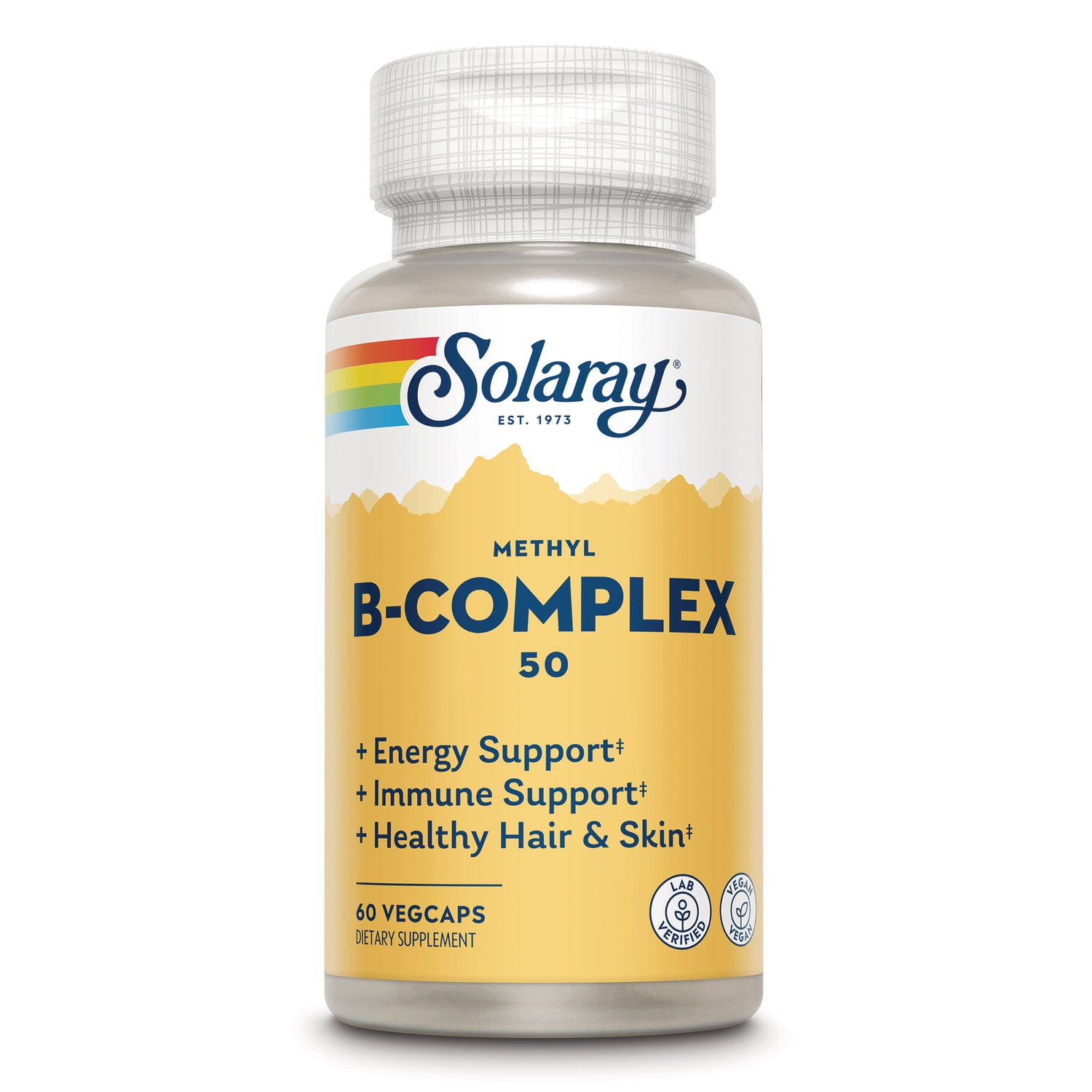 SLR548 | Solaray Methyl B-Complex 50, 60 VegCaps dietary supplement with energy and immune support