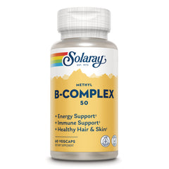 SLR548 | Solaray Methyl B-Complex 50, 60 VegCaps dietary supplement with energy and immune support