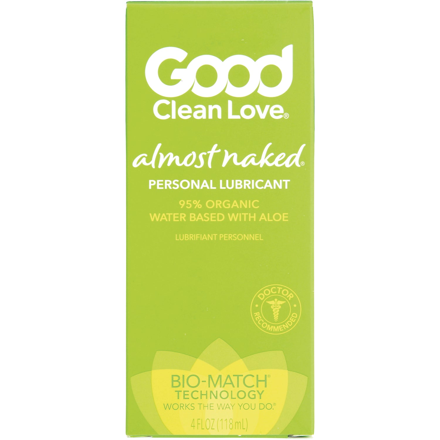 GCL005 | Good Clean Love almost naked personal lubricant green box, 4 fl oz, water based with aloe