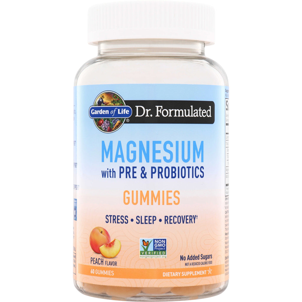 GLF380 | Garden of Life Dr. Formulated Magnesium with Pre & Probiotics Gummies, Peach Flavor, 60 gummies - Thumbnail