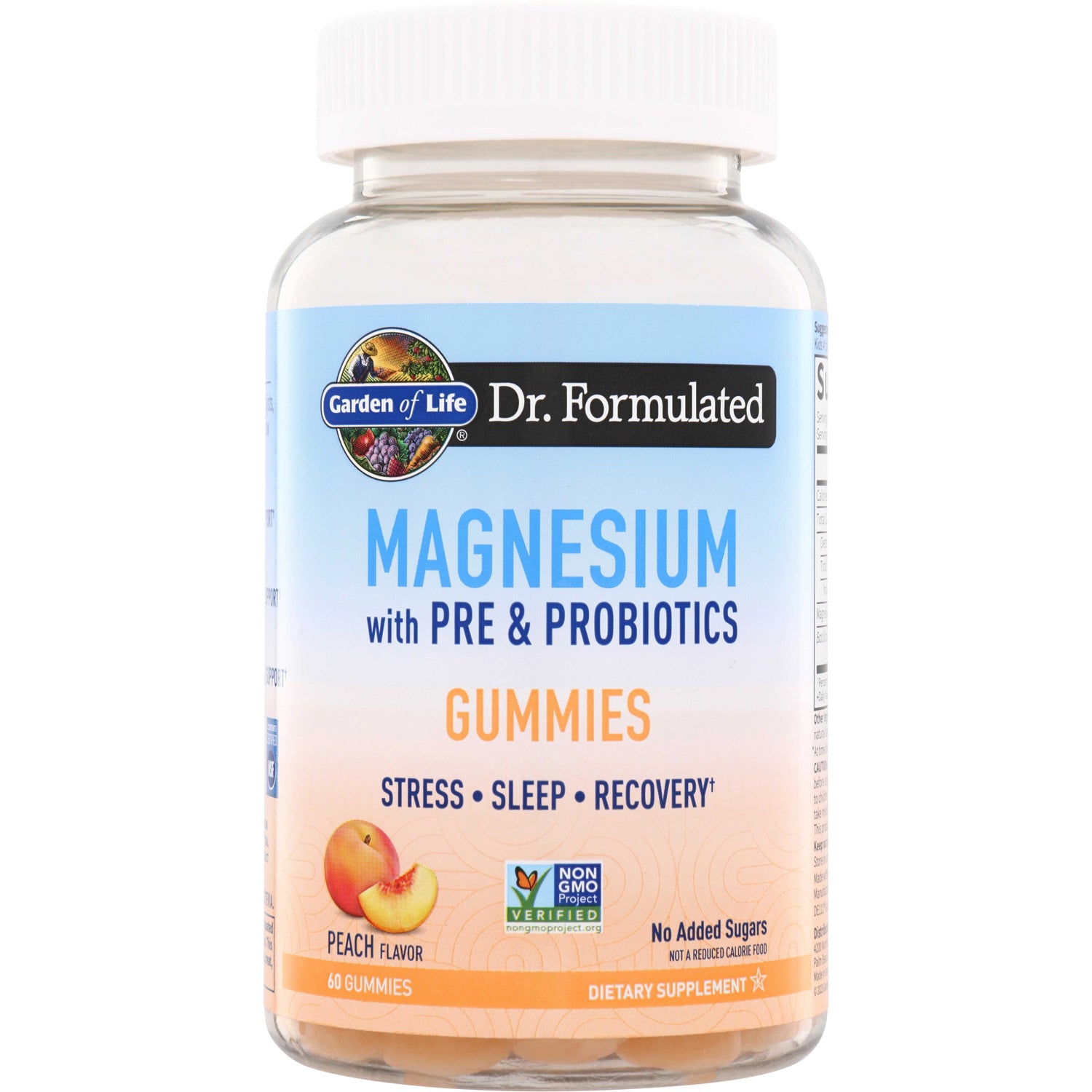 GLF380 | Garden of Life Dr. Formulated Magnesium with Pre & Probiotics Gummies, Peach Flavor, 60 gummies