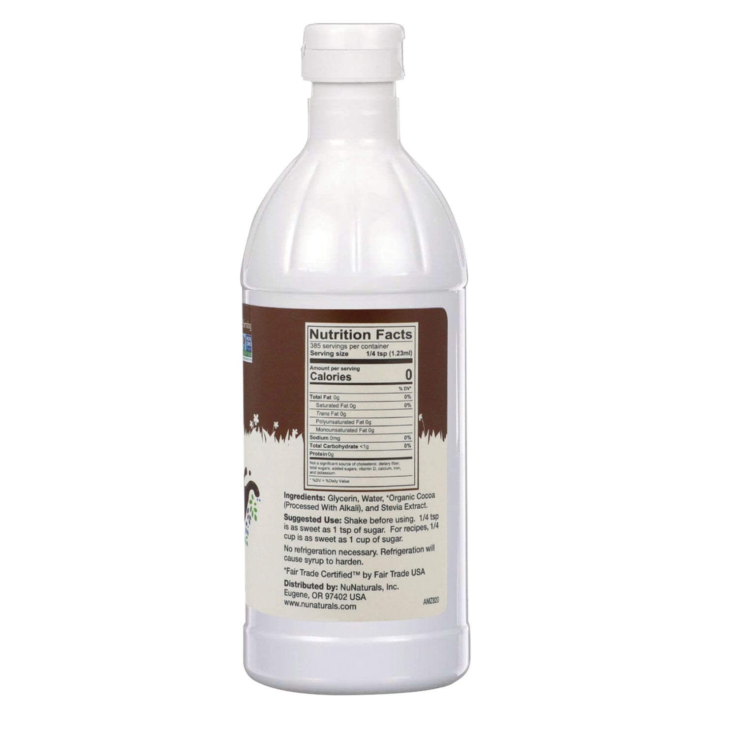 NN053 | back of white bottle showing Nutrition Facts panel and ingredients label