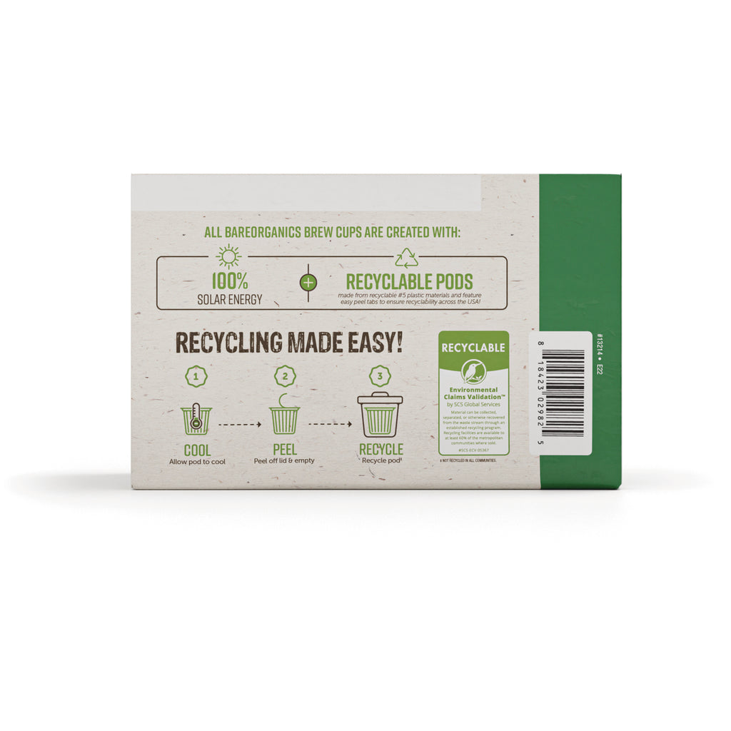 BOR017 | back of box showing recycling instructions, recyclable pods badge and barcode - Thumbnail