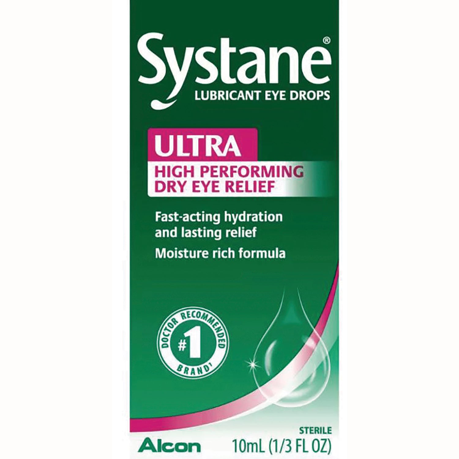 ACN011 | Systane Ultra Lubricant Eye Drops box, high performing dry eye relief, 10 mL (1/3 fl oz)