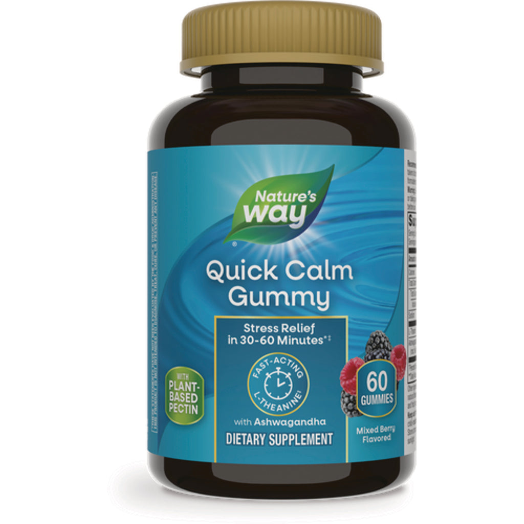 NW1059 | Nature's Way Quick Calm Gummy bottle, mixed berry flavor, 60 gummies dietary supplement - Thumbnail