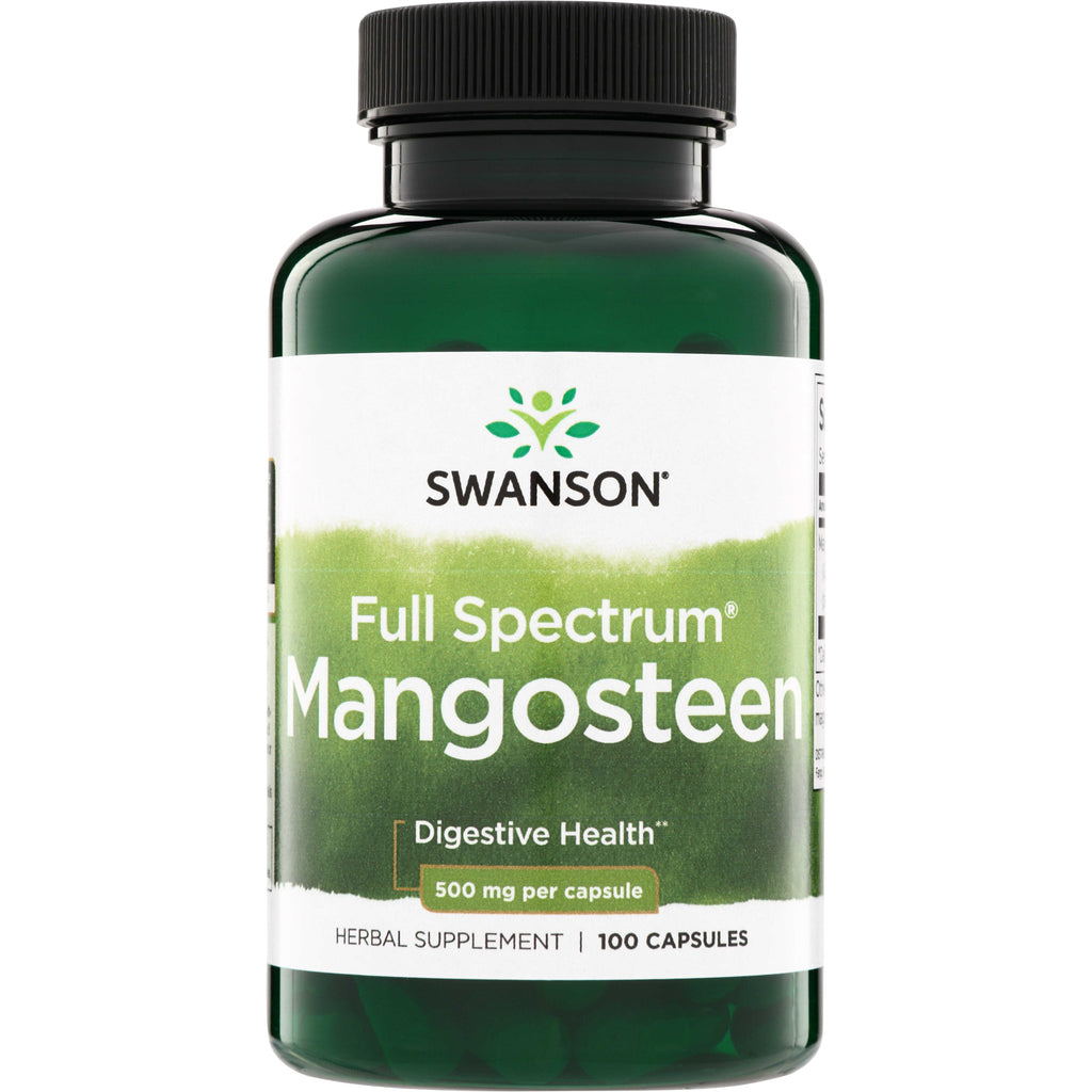 SW1036 | Swanson Full Spectrum Mangosteen, 500 mg per capsule, 100 capsules, Digestive Health - Thumbnail