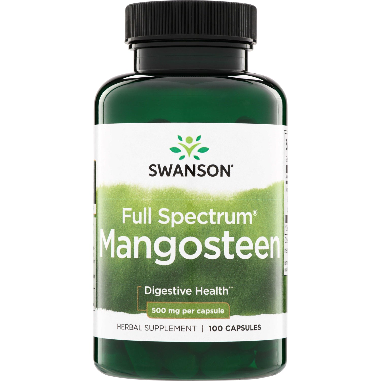 SW1036 | Swanson Full Spectrum Mangosteen, 500 mg per capsule, 100 capsules, Digestive Health