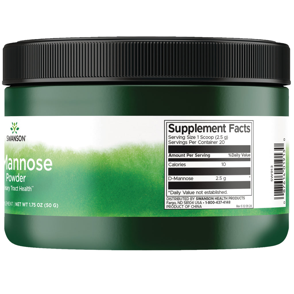 SW913 | Supplement Facts for DMannose powder: 1 scoop (2.5 g) - Thumbnail