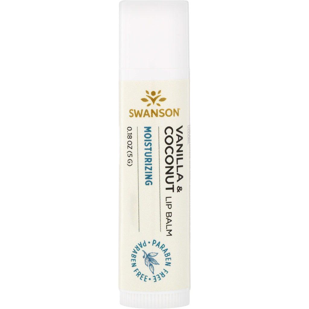 SW1624 | Swanson Vanilla & Coconut Moisturizing Lip Balm, 0.18 oz (5 g), paraben free - Thumbnail