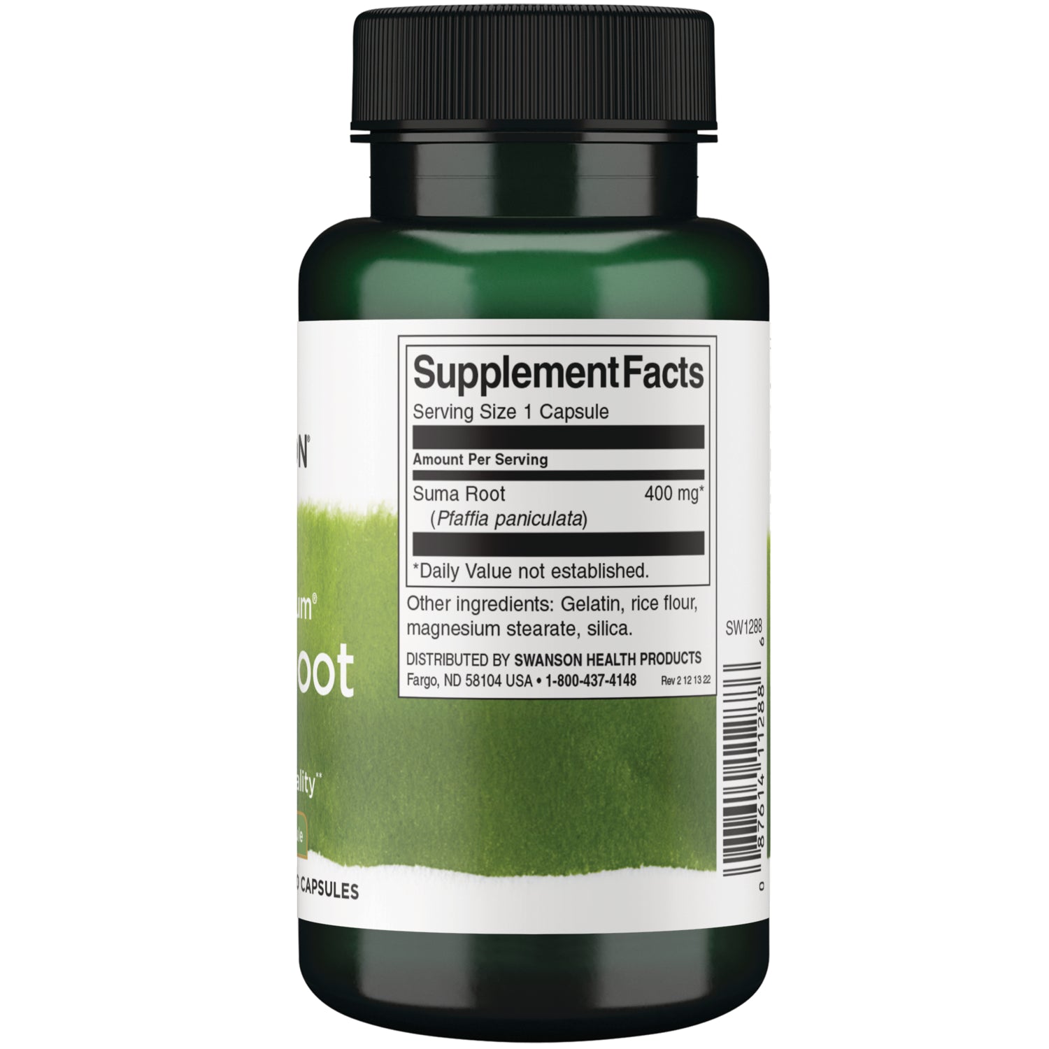 SW1288 | Back label with Supplement Facts