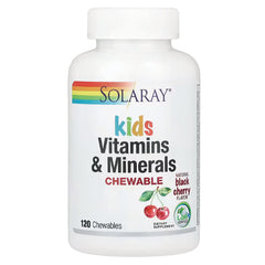 SLR340 | Solaray Kids Vitamins & Minerals Chewable, natural black cherry flavor, 120 chewables