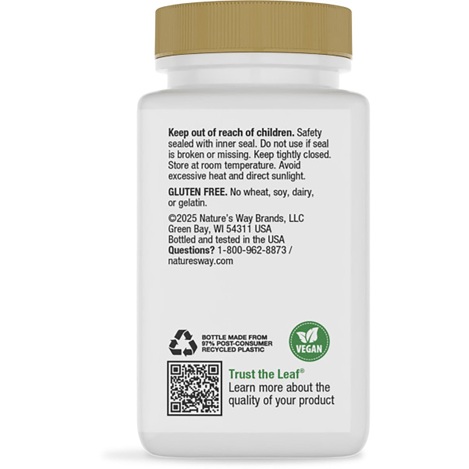NW594 | back label of brown supplement bottle reading Supports Immune Health with barcode and directions