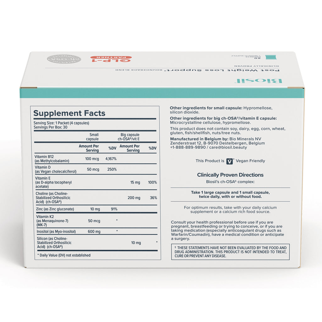 NFC218 | Supplement facts panel and clinical directions on back of white product box - Thumbnail