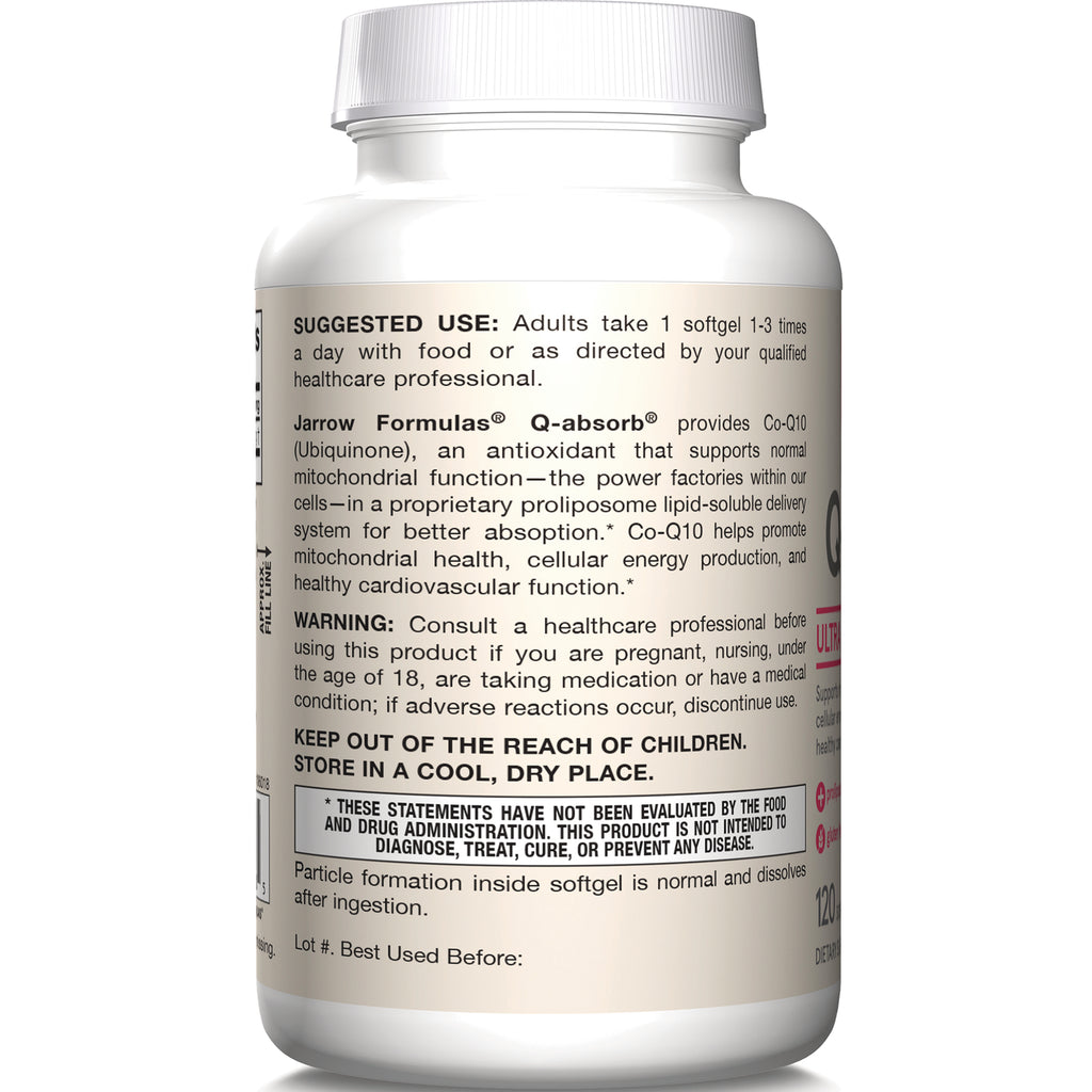 JR176 | Back of white supplement bottle label showing suggested use, warnings, storage instructions and product text - Thumbnail