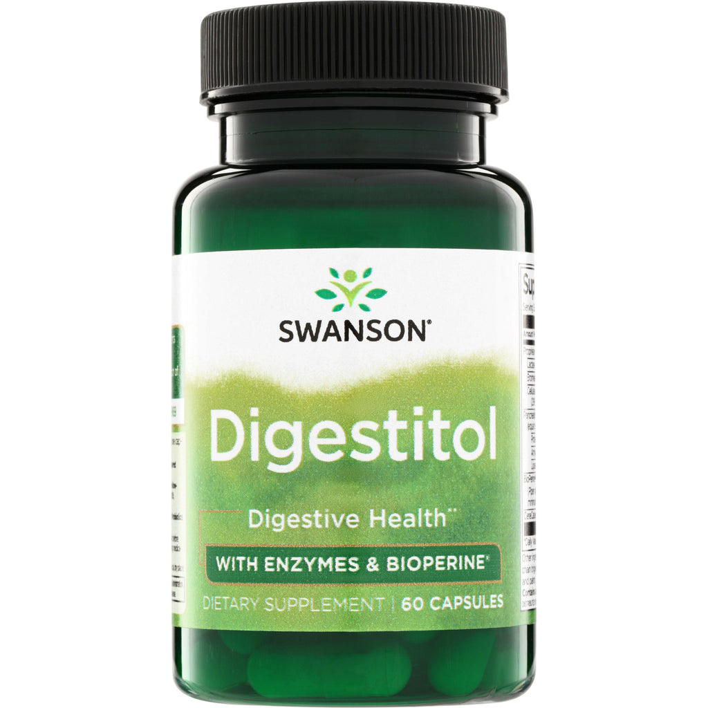 SWU130 | Swanson Digestitol Digestive Health with Enzymes & BioPerine, 60 capsules - Thumbnail
