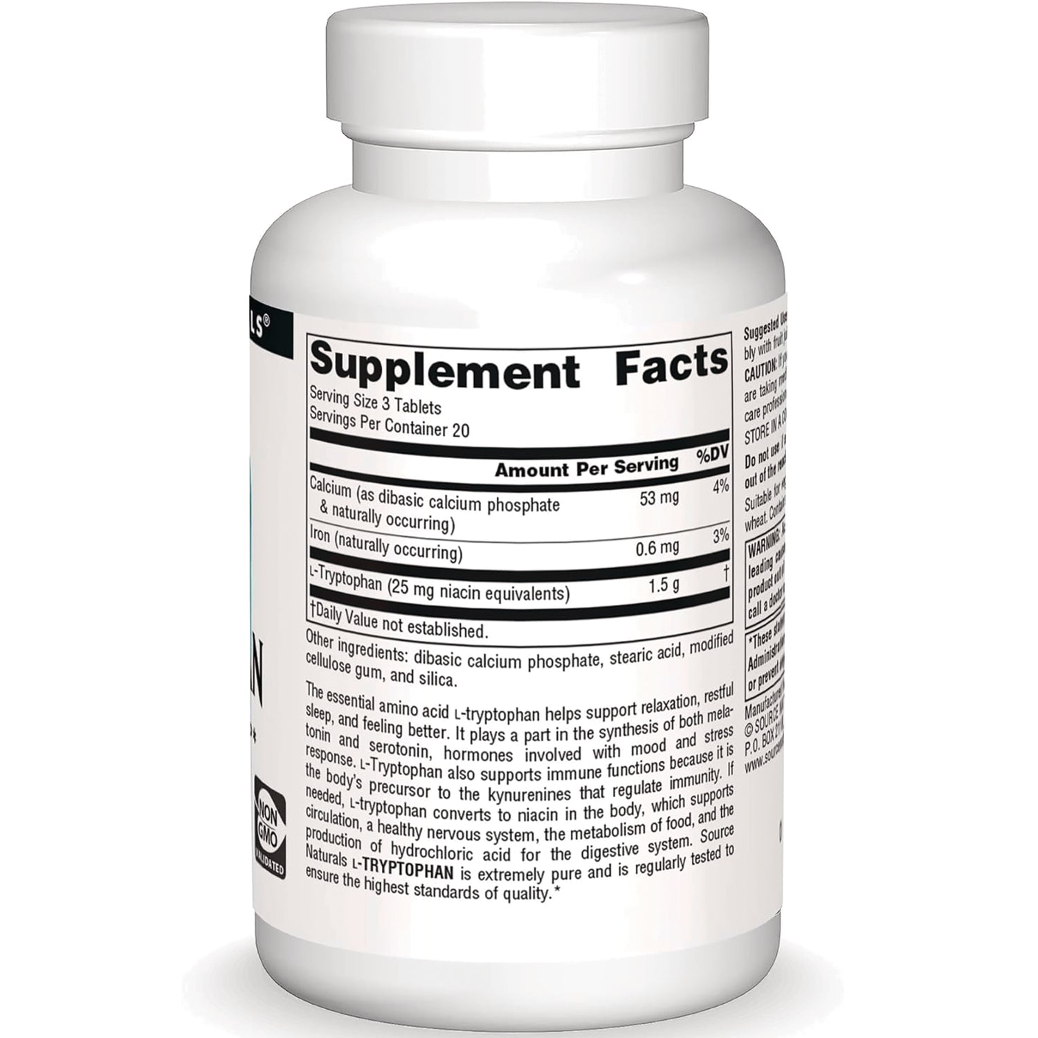 SN388 | Back label showing Supplement Facts panel and ingredients