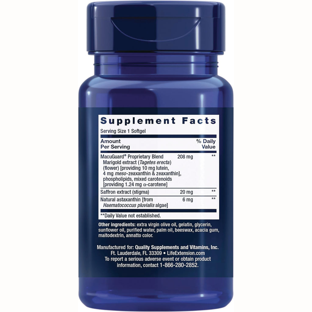 LE400 | Back of blue supplement bottle showing Supplement Facts label with serving size, ingredient list, and contact information - Thumbnail