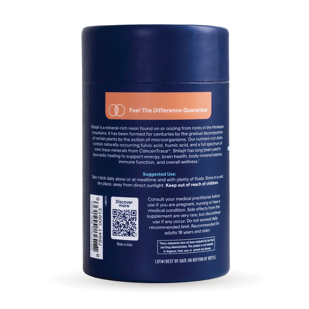 TM171 | Back of supplement canister with Feel The Difference Guarantee, suggested use, QR code, barcode, and warnings - Thumbnail