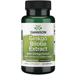 SWH027 | Swanson Ginkgo Biloba Extract bottles, 60 mg, 120 capsules each