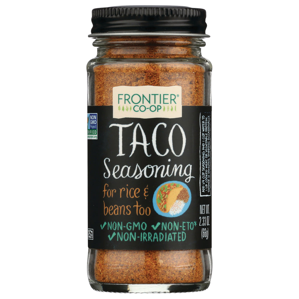 FNP012 | Frontier Co-op taco seasoning jar labeled Taco Seasoning for rice & beans too, non-GMO, 2.33 oz - Thumbnail