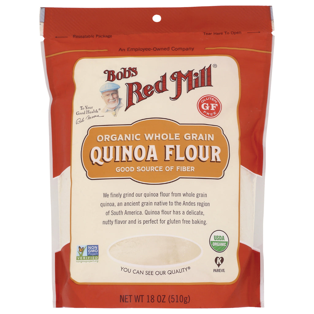 BOB279 | Bob's Red Mill organic whole grain quinoa flour packaging, 18 oz, gluten free, USDA Organic - Thumbnail