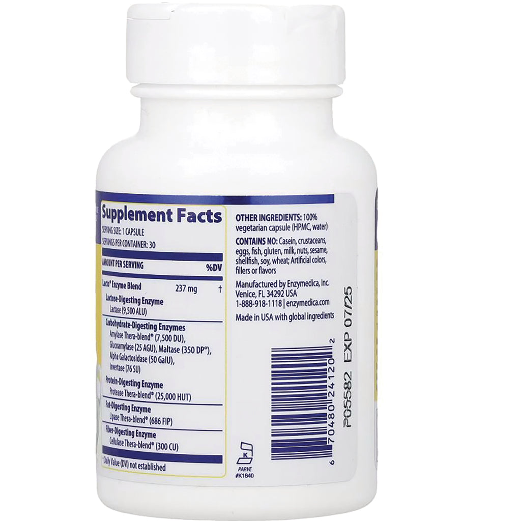 EMD014 | Back label of white supplement bottle showing Supplement Facts, ingredient list, and barcode - Thumbnail
