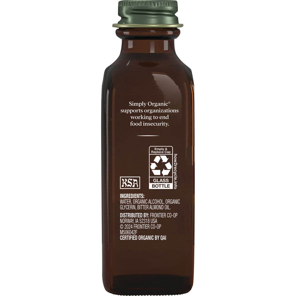 SMP027 | Back of brown glass bottle label showing recycling symbol, ingredients list, and Simply Organic support message - Thumbnail