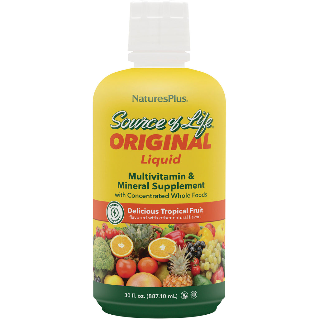 NTP051 | Source of Life Original Liquid multivitamin and mineral supplement, tropical fruit flavor bottle front - Thumbnail