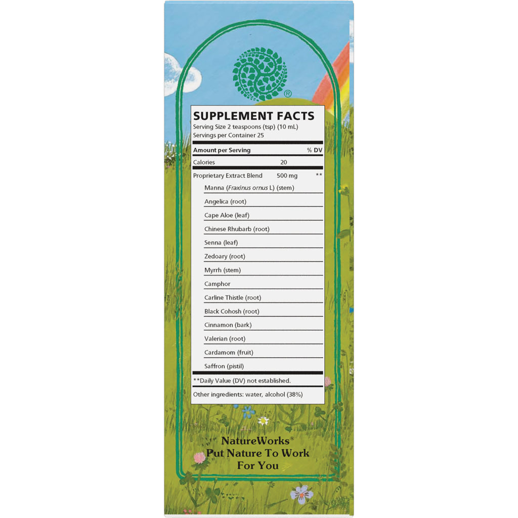 NR028 | Supplement facts panel and ingredient list on green NatureWorks product back packaging - Thumbnail