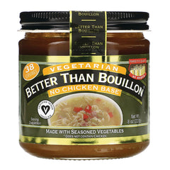 BOU006 | Better Than Bouillon vegetarian No Chicken Base jar, 8 oz, made with seasoned vegetables