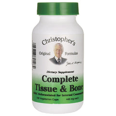 DCR051 | White bottle of Christopher's Complete Tissue & Bone dietary supplement with green cap and label