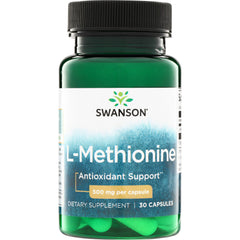 SW1121 | Swanson L-Methionine supplement, Antioxidant Support, 500 mg per capsule, 30 capsules