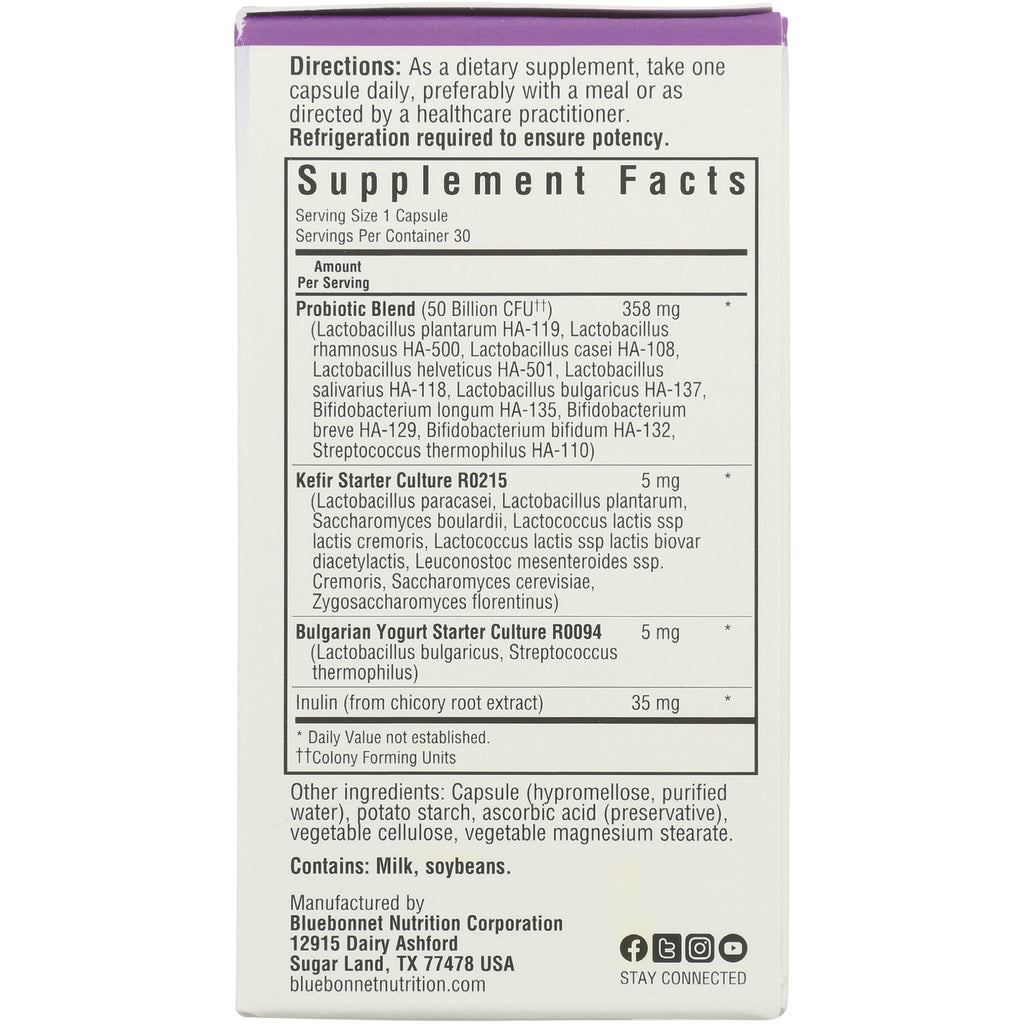 BLU148 | back panel showing supplement facts, directions, and ingredient list contains Milk, soybeans - Thumbnail