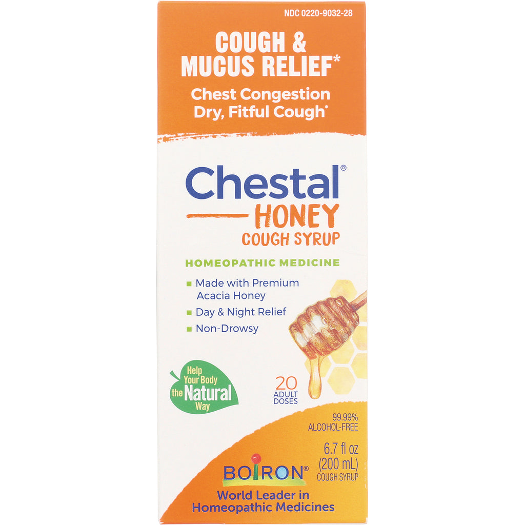 BRN084 | Chestal Honey cough syrup front packaging stating cough & mucus relief, made with premium acacia honey, 20 adult doses - Thumbnail