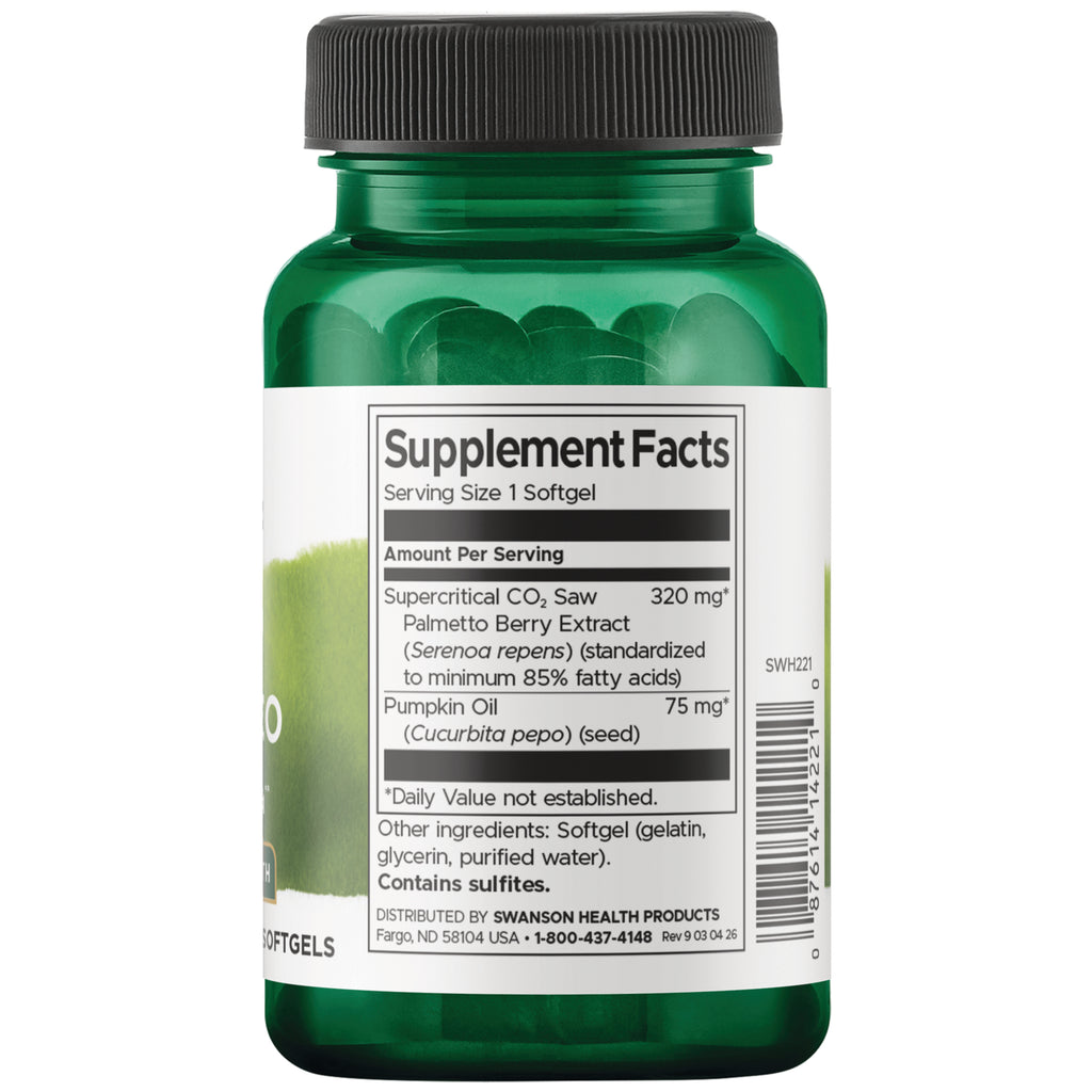 SWH221 | Back label with supplement facts and serving information - Thumbnail