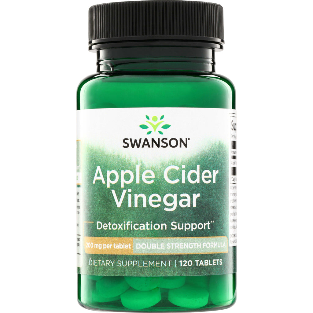 SWD036 | Swanson Apple Cider Vinegar tablets, Detoxification Support, 200 mg per tablet, double strength, 120 tablets - Thumbnail