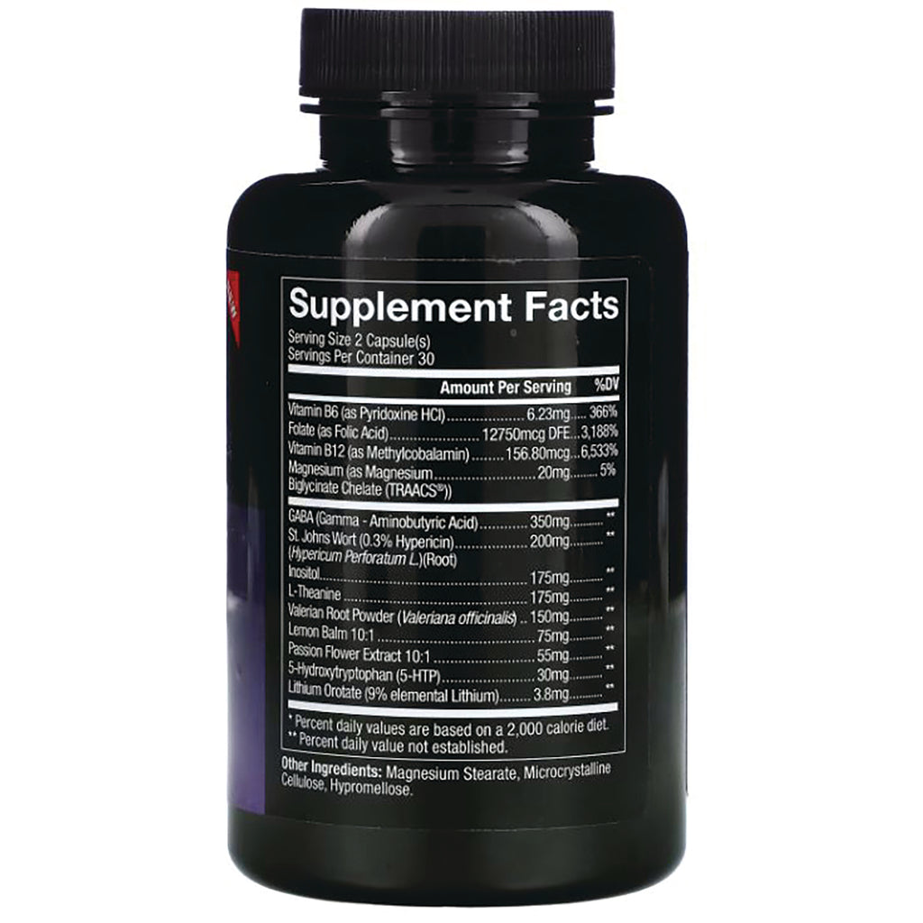 DRE005 | Back of black supplement bottle showing Supplement Facts panel and ingredient list - Thumbnail