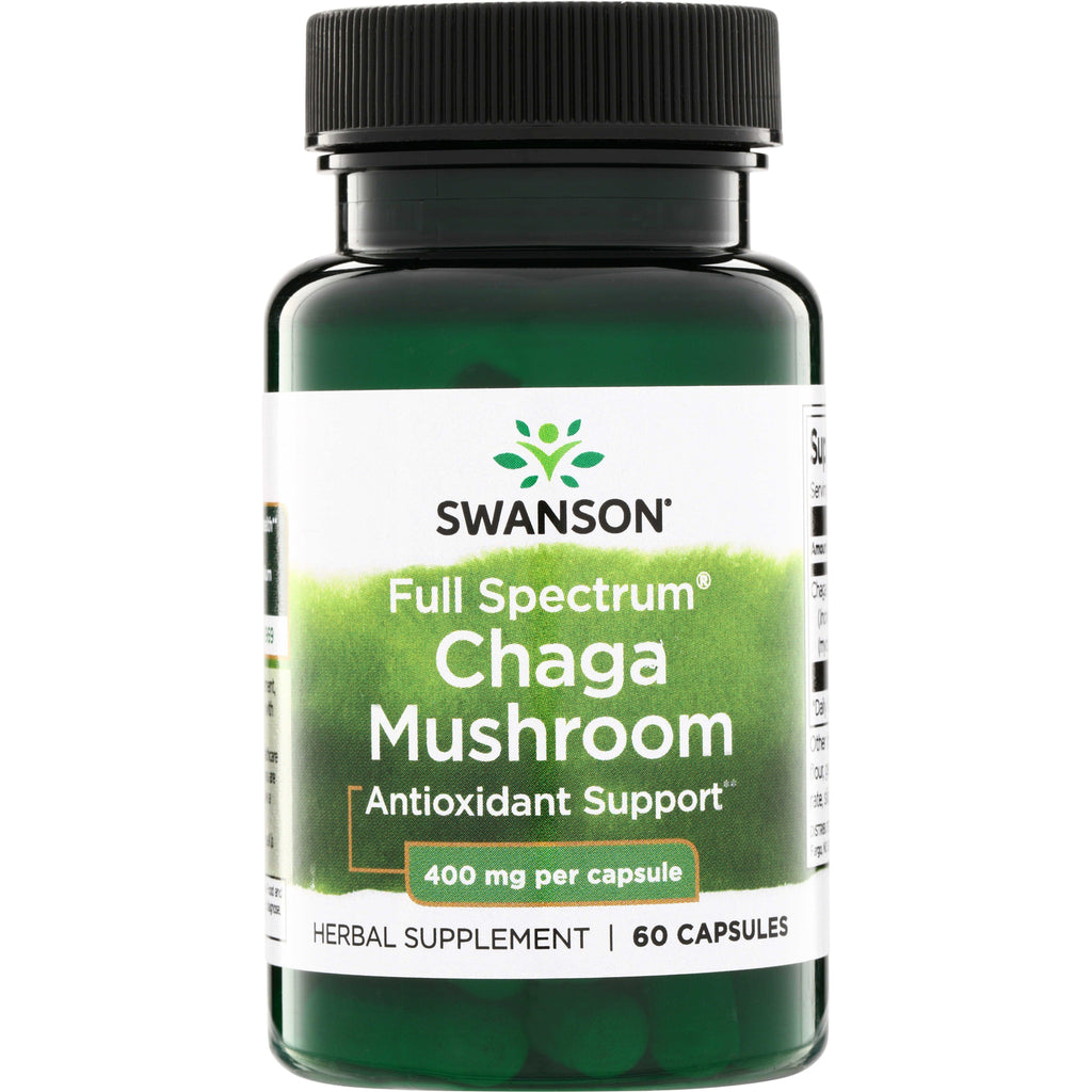 SW1385 | Swanson Full Spectrum Chaga Mushroom, Antioxidant Support, 400 mg per capsule, 60 capsules - Thumbnail