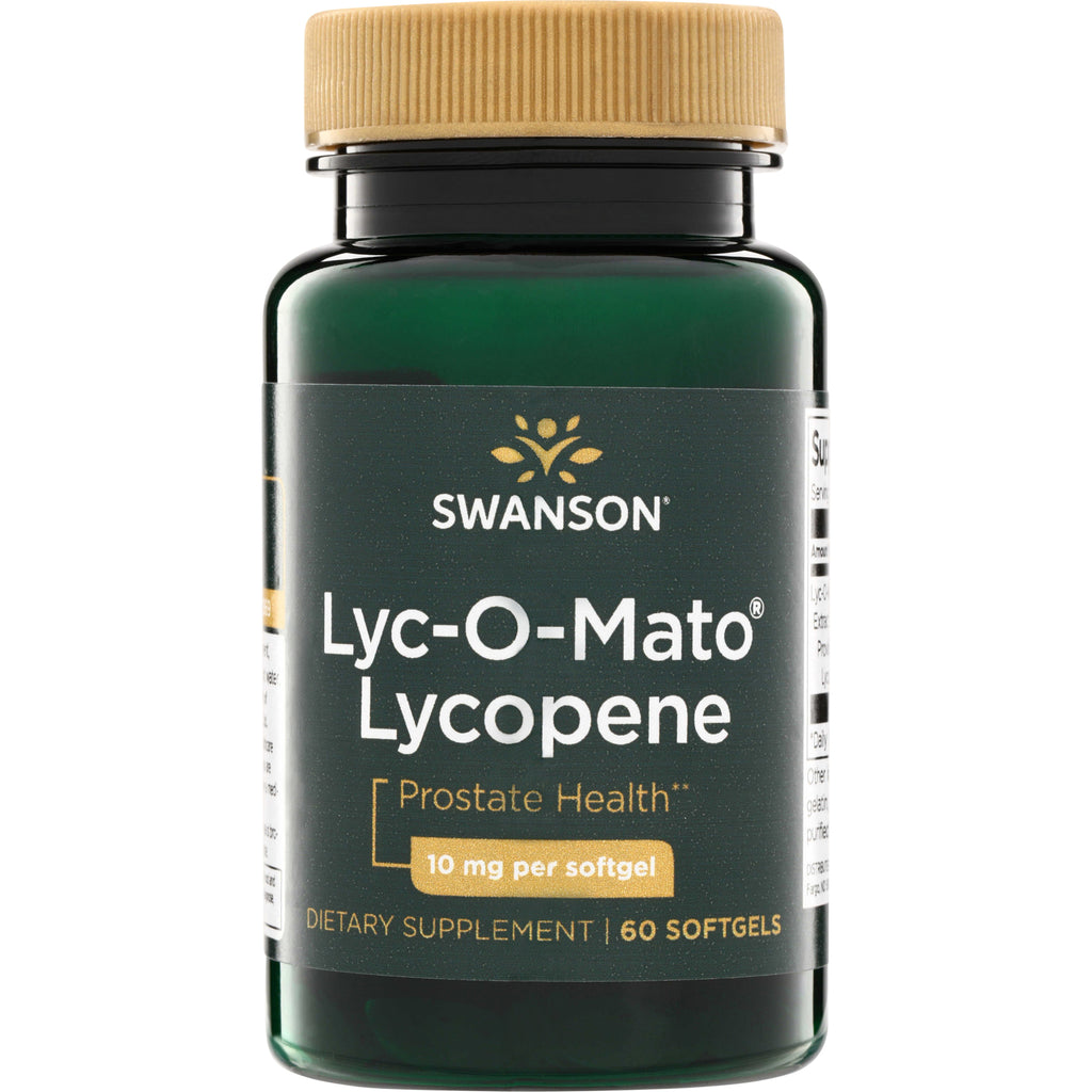 SWU1022 | Swanson Lyc-O-Mato Lycopene supplement bottle, Prostate Health, 10 mg per softgel, 60 softgels - Thumbnail